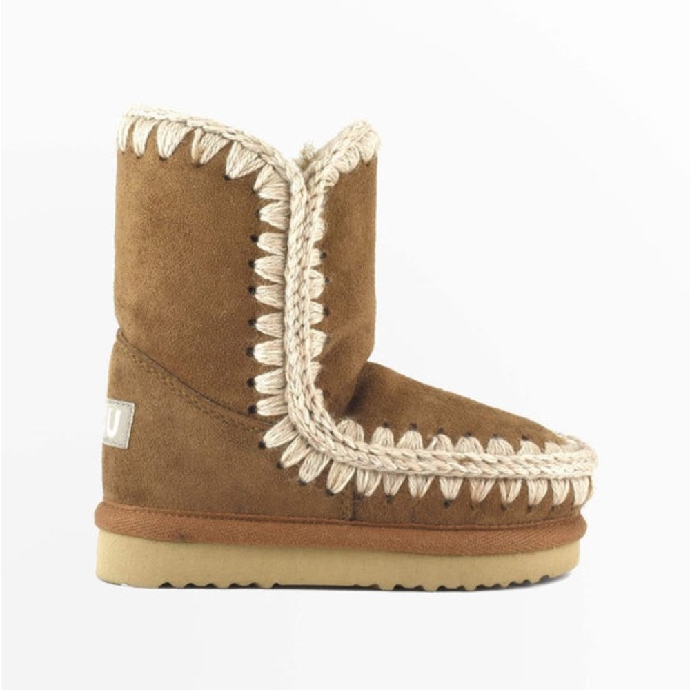 Mou Eskimo Kid Suede Sherling Lined Hand Crafted Boots Kids Size 12.5 unisex